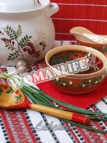 Пісний борщ з чорносливом