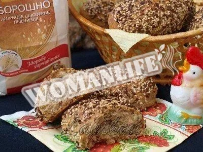 Корисні булочки на кефірі з насінням льону та кунжуту