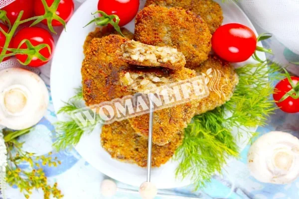 Котлеты с шампиньонами постные