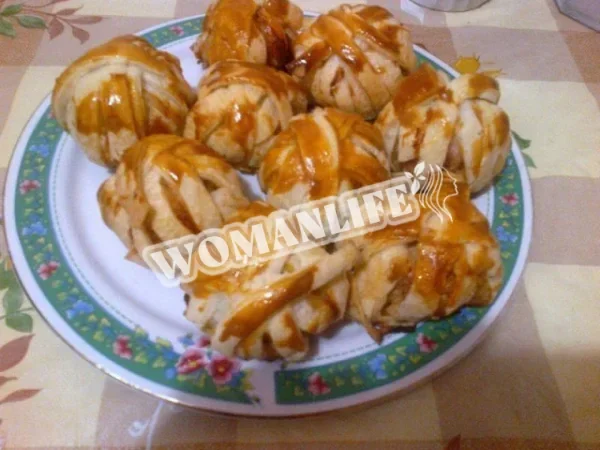 Пирожки клубочки печеные в духовке с мясным фаршем