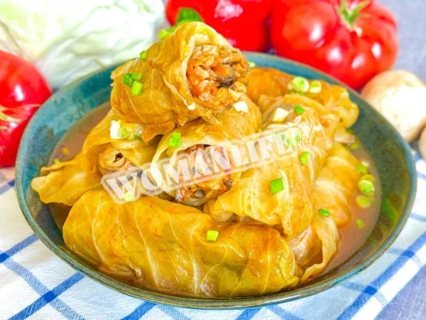 Постные голубцы с рисом и грибами