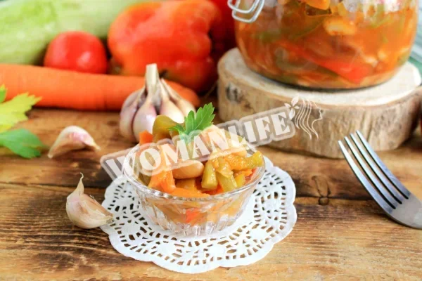 Квасоля з овочами на зиму
