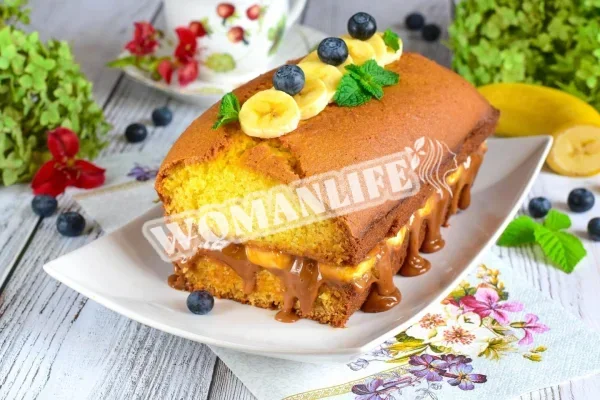 Манник з бананами на кефірі