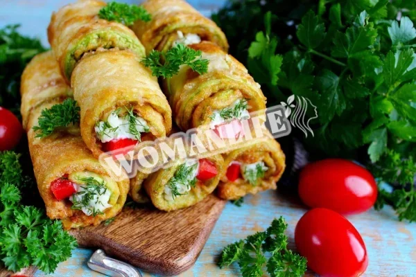 Рулетики з кабачків з сиром і часником