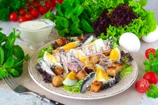 Салат Цезар з анчоусами