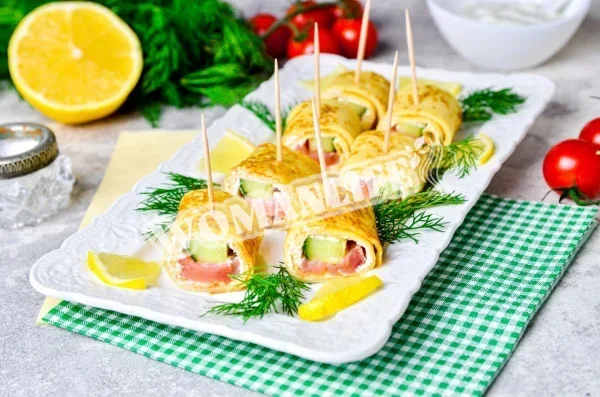 Млинцеві рулетики з начинкою