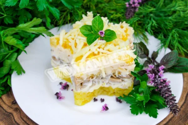 Салат Вікінг з ананасом і куркою