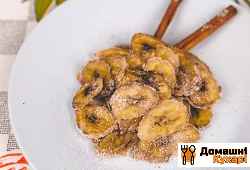 Рецепт Бананові чіпси (сушені банани з корицею)