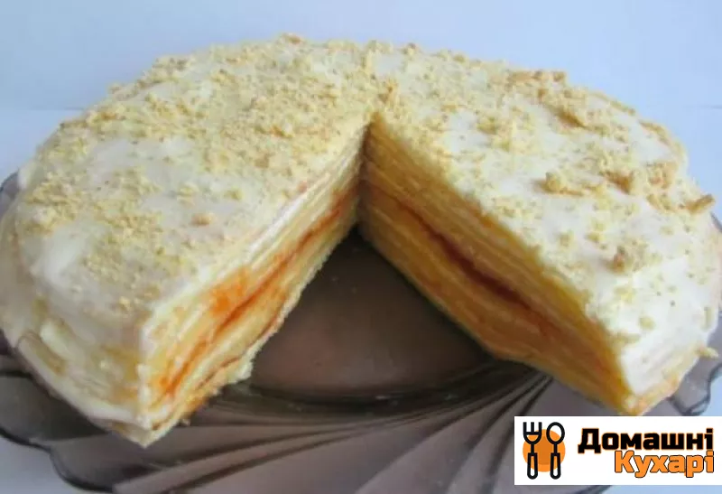 Рецепт Млинцевий торт зі сметанним кремом